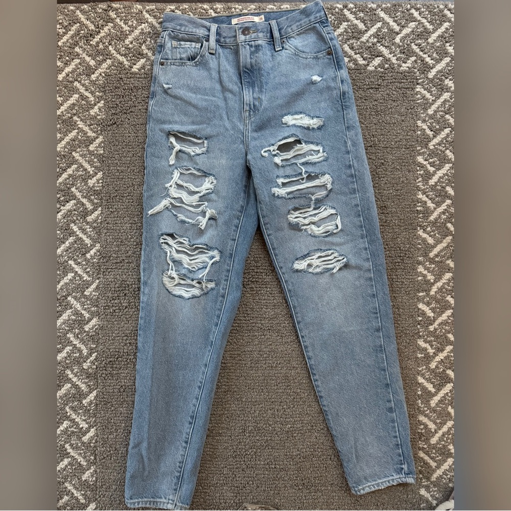 Levi’s High Waisted Distressed Mom Jeans